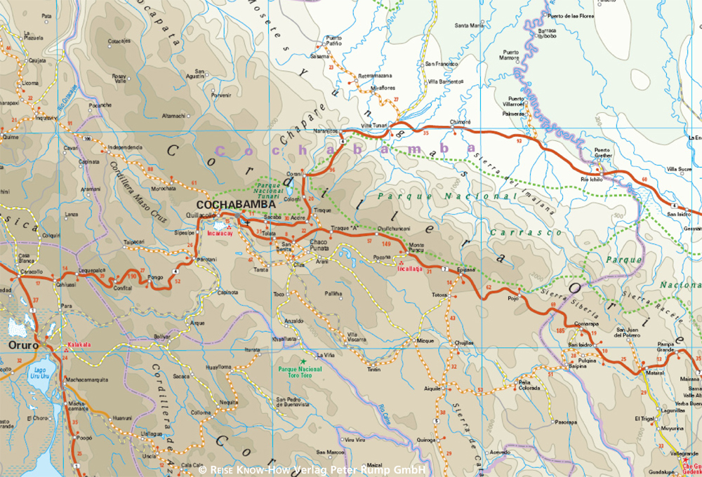 mapa impermeable de carreteras world mapping project Bolivia Escala 1:1.300.000 Reise Know-How.: reiß- und wasserfest 