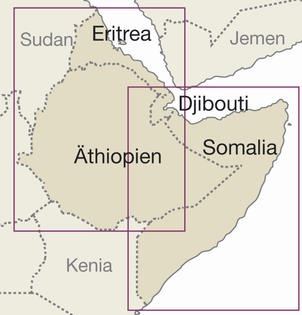 ABESSINIEN Eritrea Ertra Äthiopien LANDKARTE von 1894 Somalia Schoa Godscham 