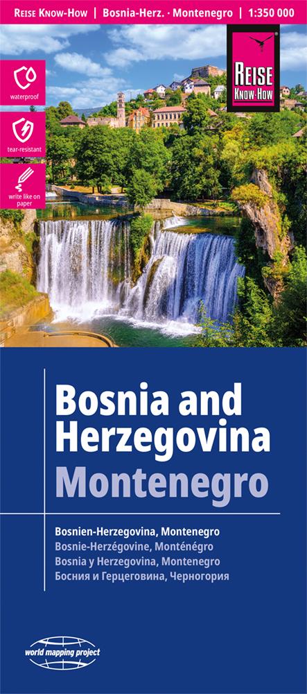 Landkarte Bosnien und Herzegovina, Montenegro 2025 Cover